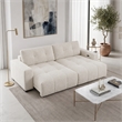 Valparaiso Modern Power Reclining 3-Seat Linen Fabric Sofa with Integrated Controls in Beige