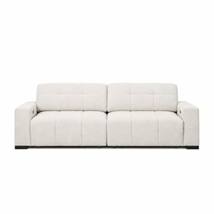 Valparaiso Modern Power Reclining 3-Seat Linen Fabric Sofa with Integrated Controls in Beige