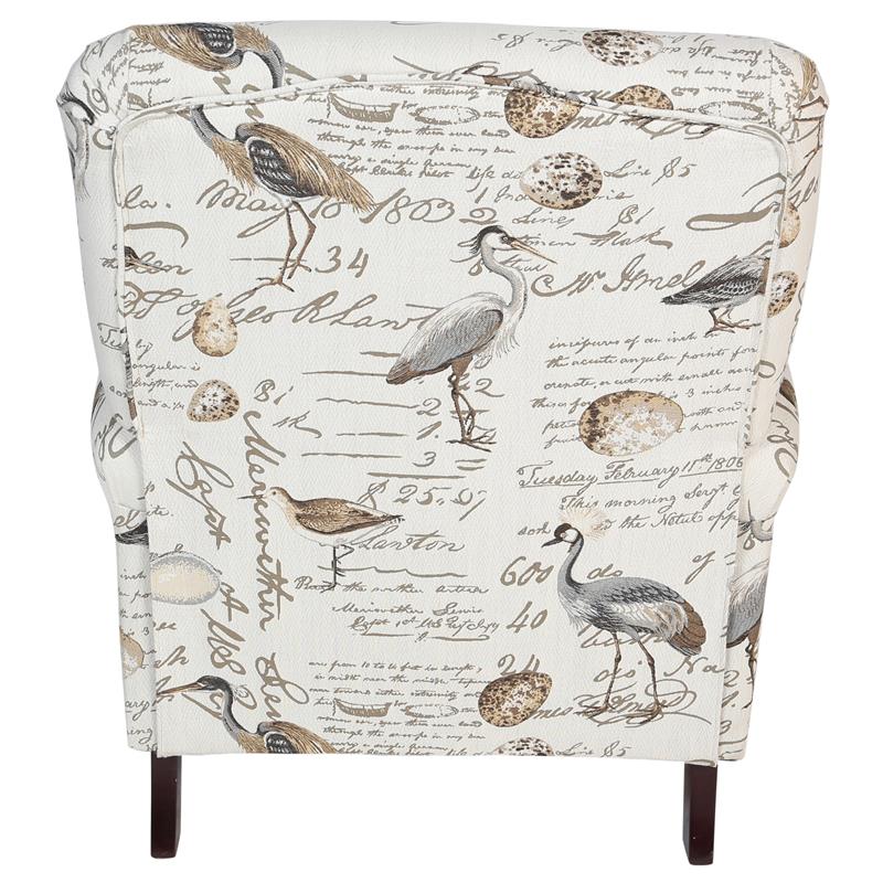 Aviary Cream BirdPrint Pushback Accent Chair Cymax Business