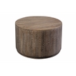 Drum Mango Wood Round Coffee Table - Gray Wash.