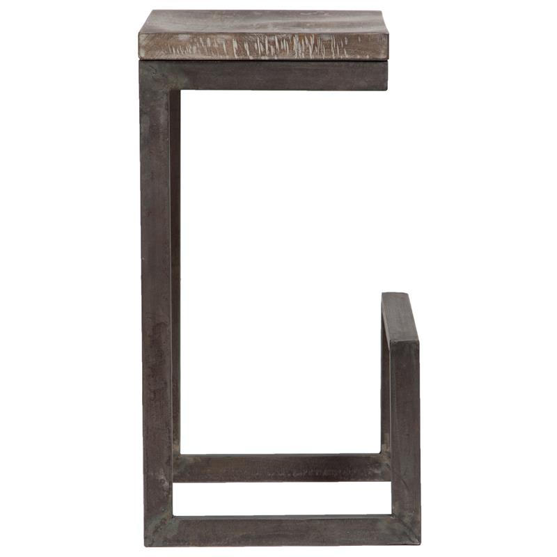 Porter Designs Cube Architectural Metal and Mango Wood 30