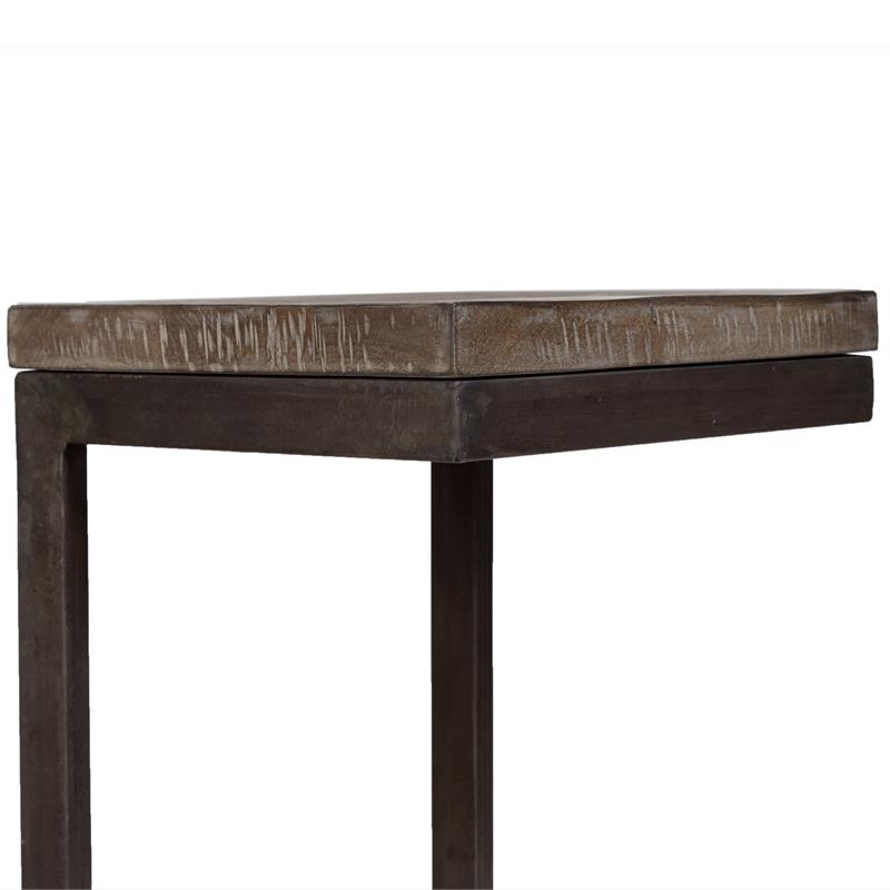 Porter Designs Cube Architectural Metal and Mango Wood 30