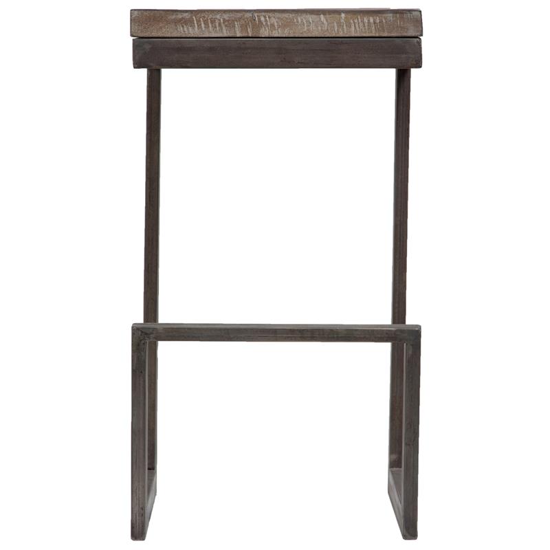 Porter Designs Cube Architectural Metal and Mango Wood 30