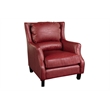 Porter Designs Garnett Crackle Leather Club Accent Chair - Red