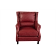Porter Designs Garnett Crackle Leather Club Accent Chair - Red