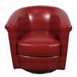 Porter Designs Marvel Contemporary Leather-Look Swivel Accent Chair - Red
