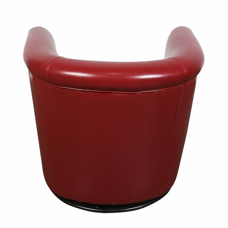 Porter Designs Marvel Contemporary Leather-Look Swivel Accent Chair - Red