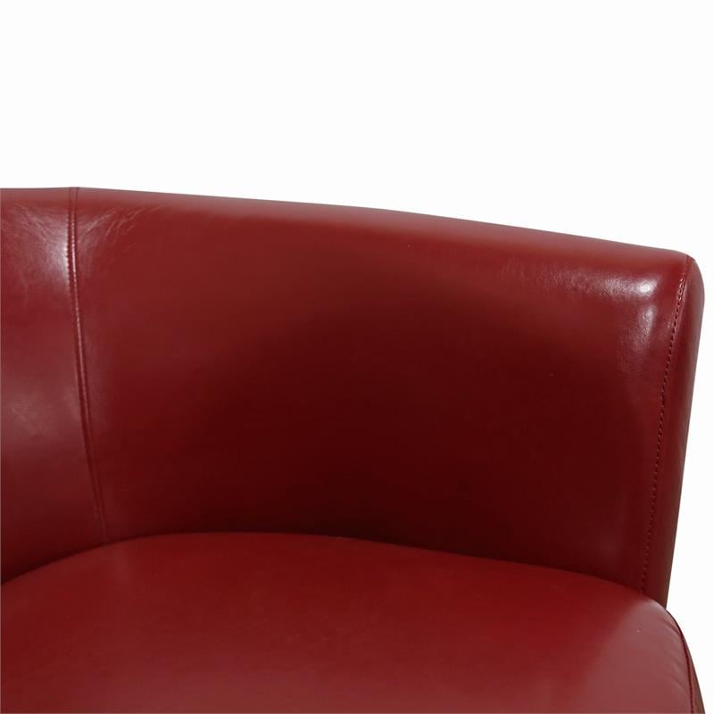 Porter Designs Marvel Contemporary Leather-Look Swivel Accent Chair - Red