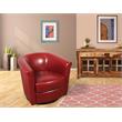 Porter Designs Marvel Contemporary Leather-Look Swivel Accent Chair - Red