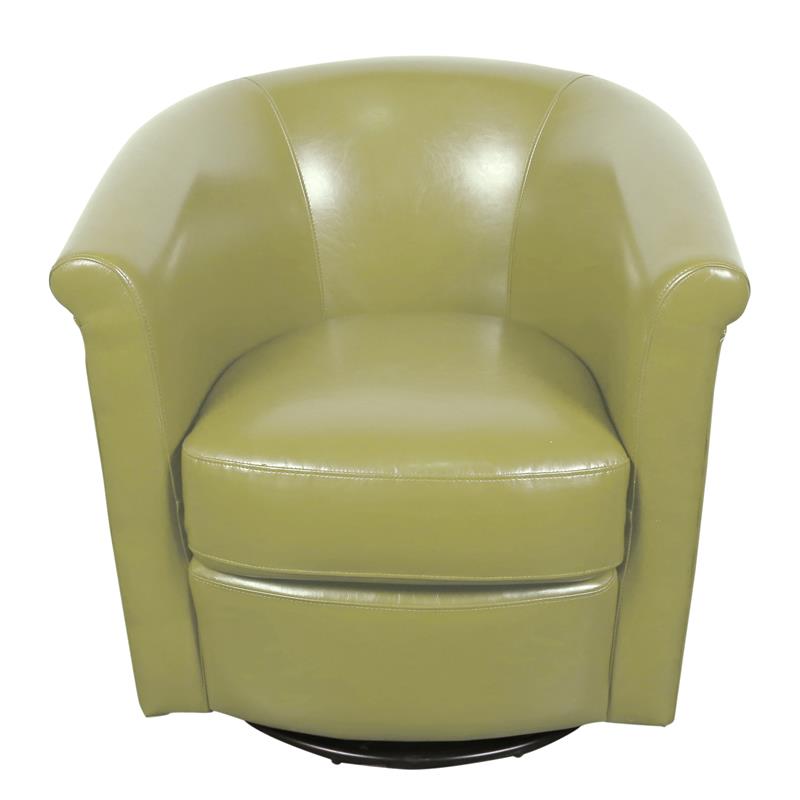 Marvel Contemporary LeatherLook Swivel Accent Chair Lime Green 01