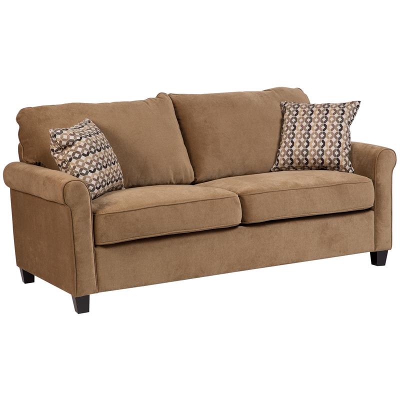 Serena Plush Microfiber Full Sleeper Sofa Khaki