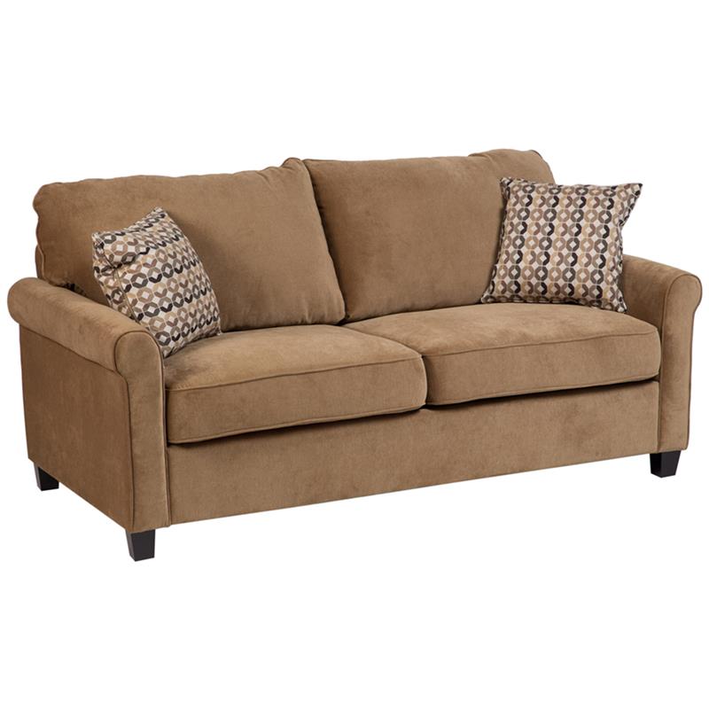 Serena Plush Microfiber Queen Sleeper Sofa Khaki