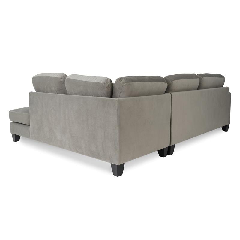 Porter Designs Malibu Soft Microfiber 2 Piece Sectional in Dove Gray