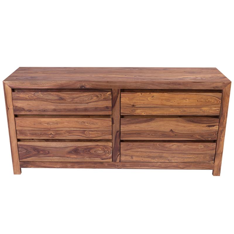 Urban Mid-Century Modern Sheesham Wood Bedroom Dresser - Natural