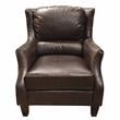 Porter Designs Garnett Crackle Leather Club Accent Chair - Espresso Brown
