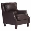 Porter Designs Garnett Crackle Leather Club Accent Chair - Espresso Brown