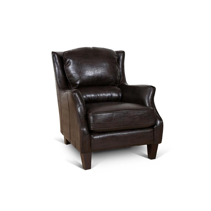 Porter Designs Garnett Crackle Leather Club Accent Chair - Espresso Brown