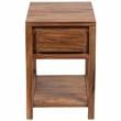 Urban Mid-Century Modern Sheesham Wood End Table With Drawer - Natural.