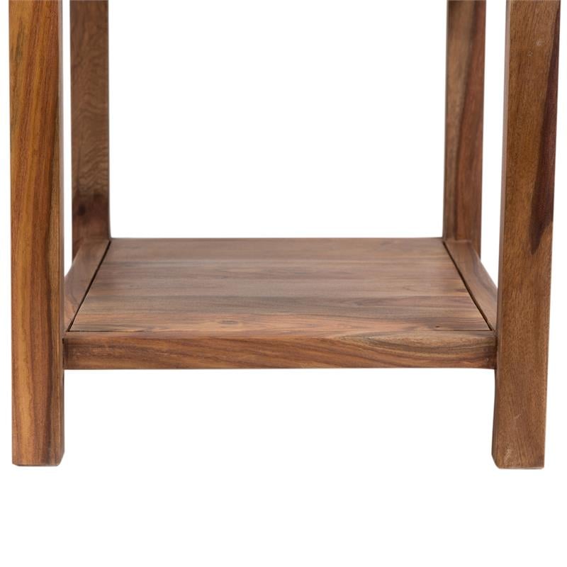 Urban Mid-Century Modern Sheesham Wood End Table With Drawer - Natural.