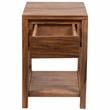Urban Mid-Century Modern Sheesham Wood End Table With Drawer - Natural.