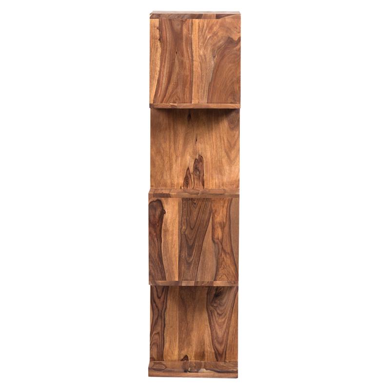 Porter Designs Urban Modern 4 Shelf Stacked Wood Bookcase in Natural Brown.