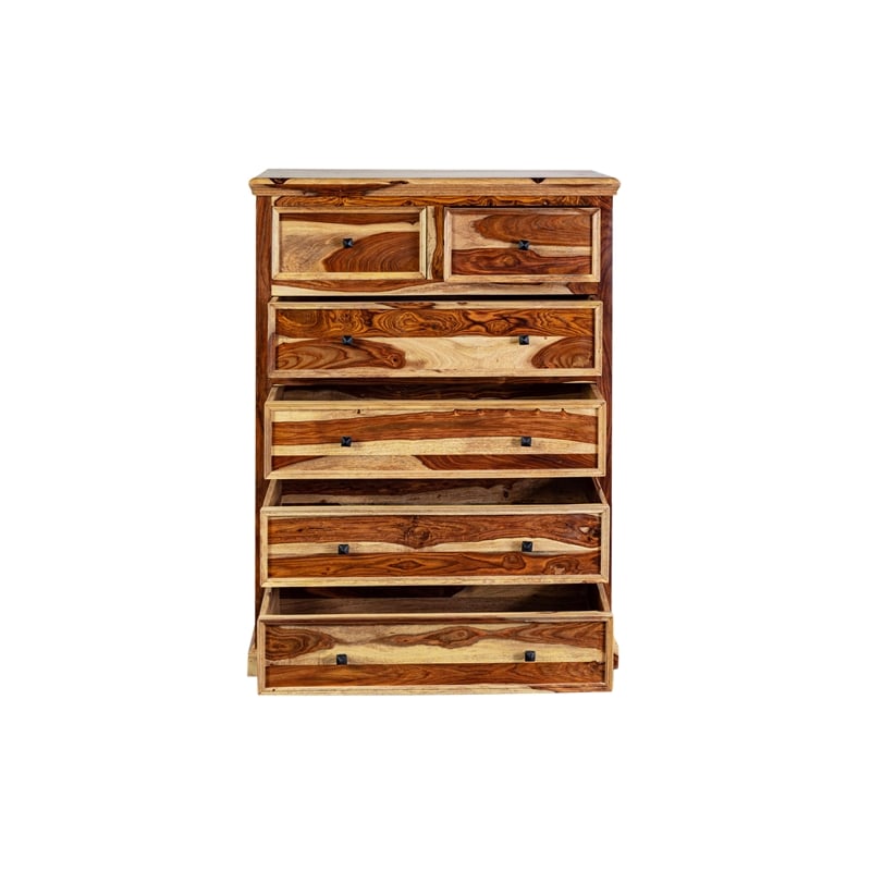 Porter Designs Taos Solid Sheesham Wood Bedroom Chest of Drawers.