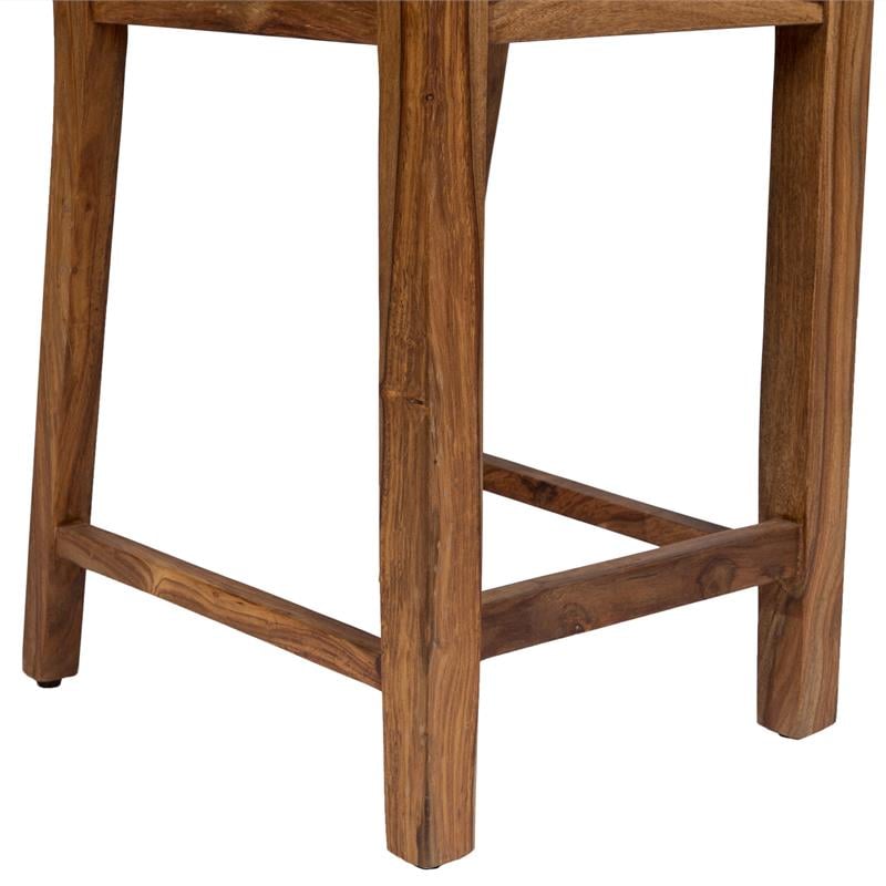 Urban Mid-Century Modern Sheesham Counter Height Chair in Brown (Set of 2)