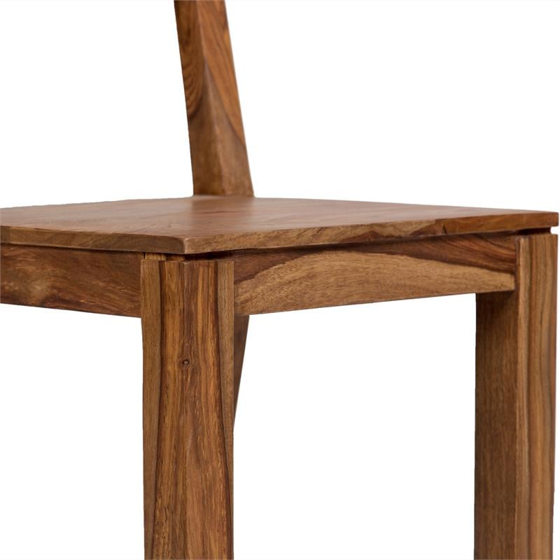 Urban Mid-Century Modern Sheesham Counter Height Chair in Brown (Set of 2)