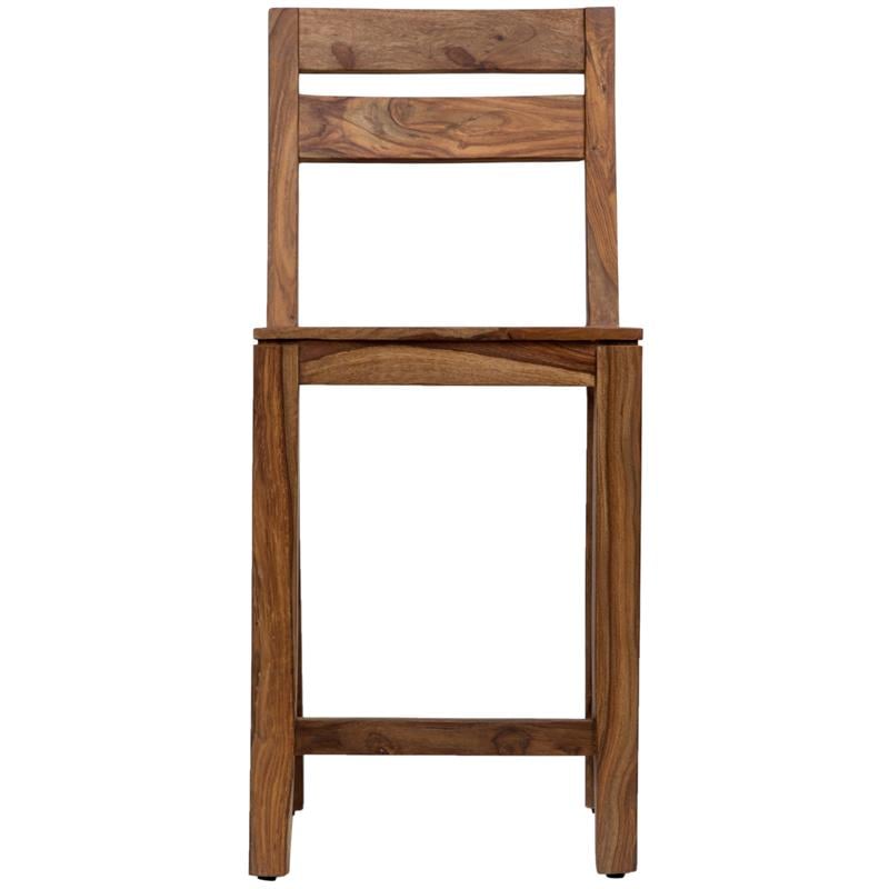 Urban Mid-Century Modern Sheesham Counter Height Chair in Brown (Set of 2)