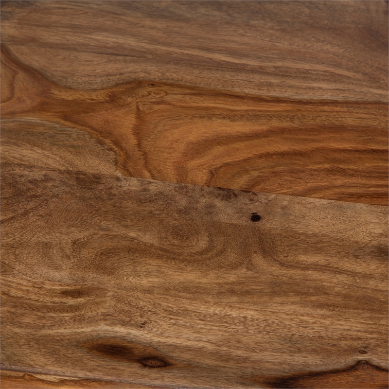 Urban Mid-Century Modern Sheesham Wood Dining Chair in Natural (Set of 2)