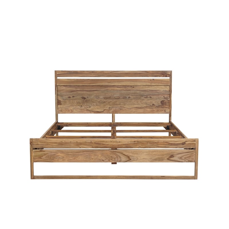 Urban Mid-Century Modern Sheesham Wood King Bed.