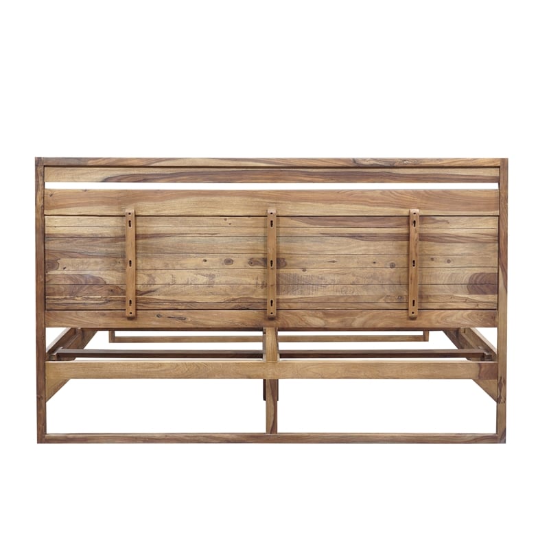 Urban Mid-Century Modern Sheesham Wood King Bed.