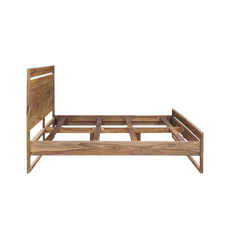 Urban Mid-Century Modern Sheesham Wood King Bed.