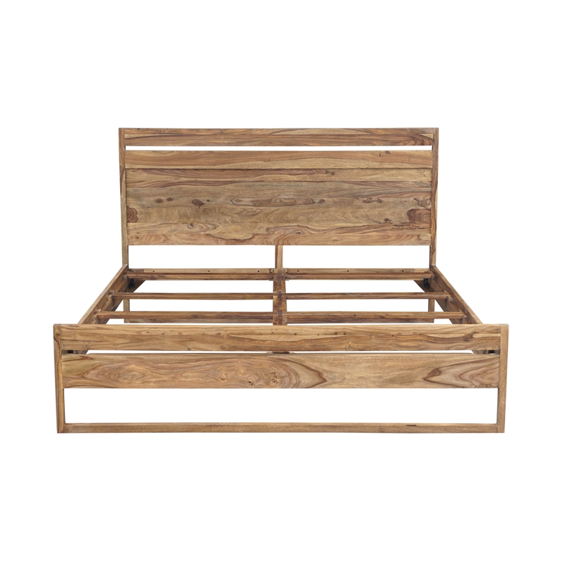 Urban Mid-Century Modern Sheesham Wood King Bed.