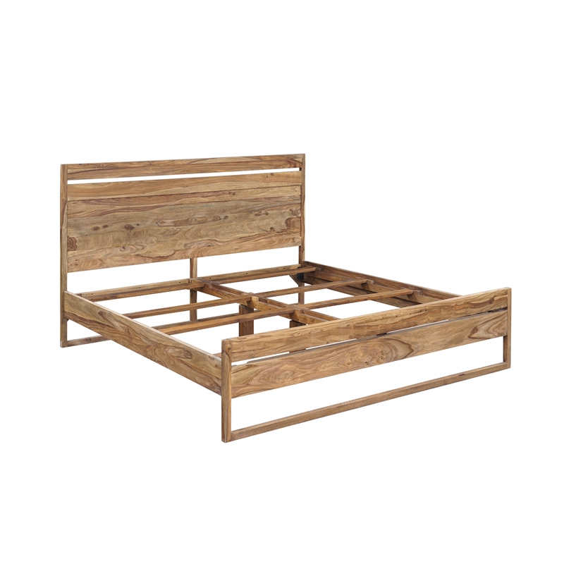 Urban Mid-Century Modern Sheesham Wood King Bed.