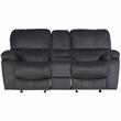 Ramsey Transitional Reclining Gliding Console Loveseat - Steel Blue
