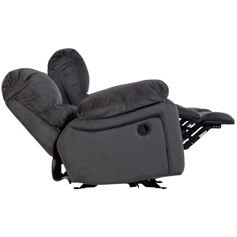 Ramsey Transitional Reclining Gliding Console Loveseat - Steel Blue