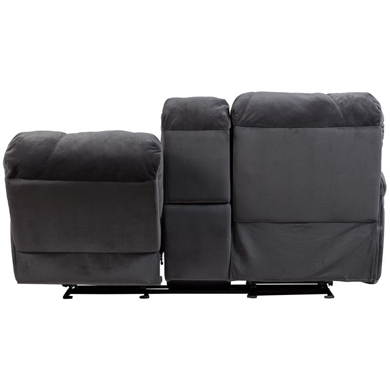 Ramsey Transitional Reclining Gliding Console Loveseat - Steel Blue