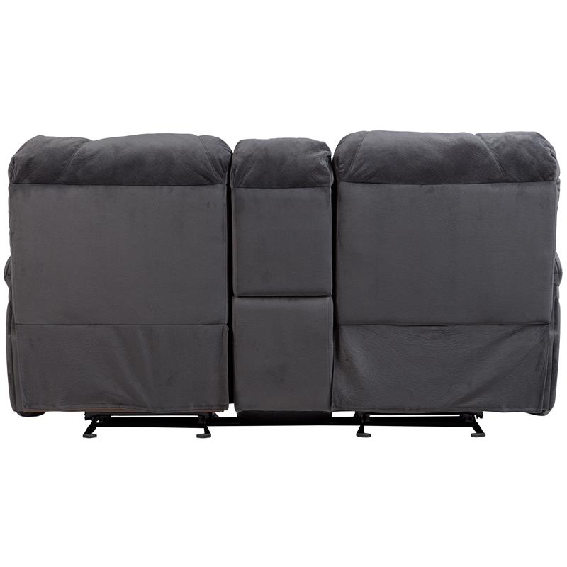 Ramsey Transitional Reclining Gliding Console Loveseat - Steel Blue
