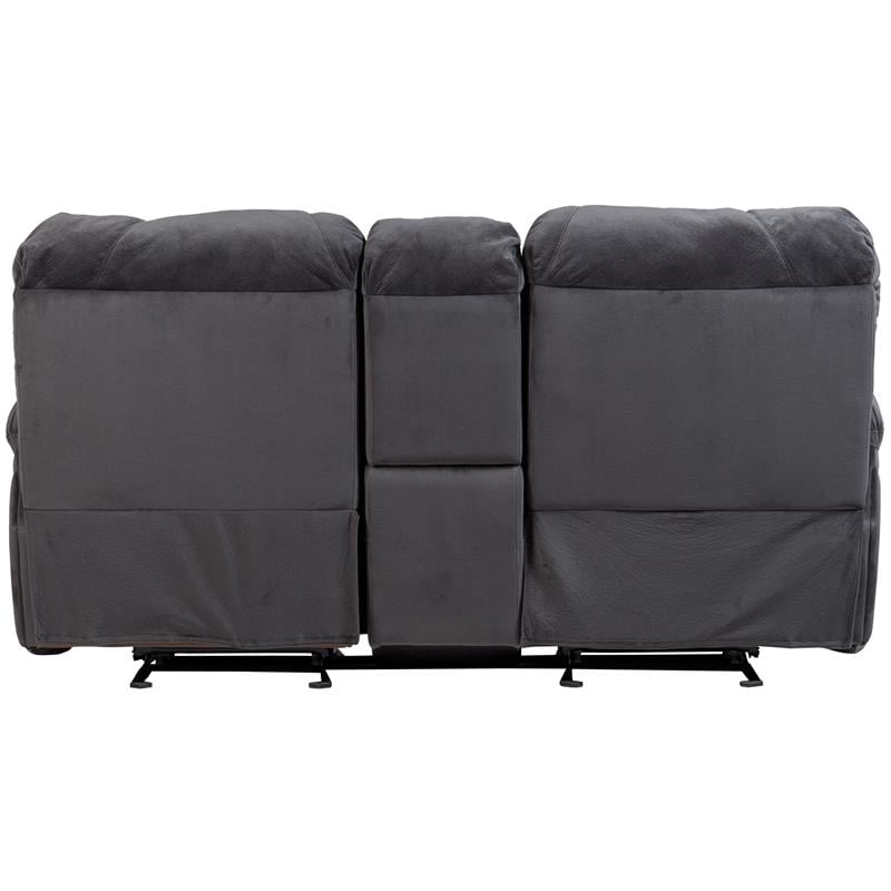 Ramsey Transitional Reclining Gliding Console Loveseat - Steel Blue