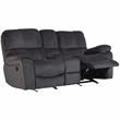 Ramsey Transitional Reclining Gliding Console Loveseat - Steel Blue