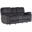 Ramsey Transitional Reclining Gliding Console Loveseat - Steel Blue
