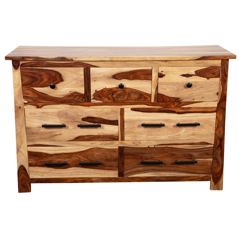 Kalispell Solid Sheesham Wood 7 Drawer Dresser 07 116 06 Pdu105