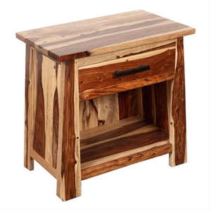 kalispell solid sheesham wood 1 drawer nighstand