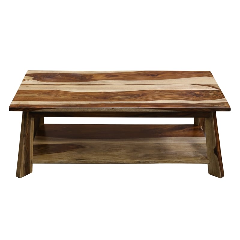 Porter Designs Kalispell Solid Sheesham Wood Coffee Table in Natural