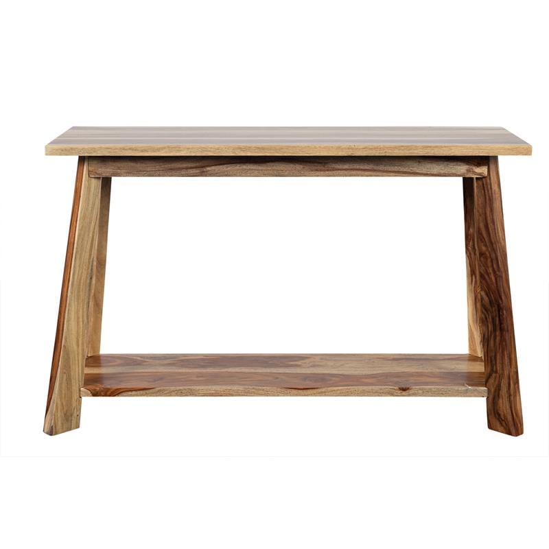Porter Designs Kalispell Solid Sheesham Wood Console Table in Brown