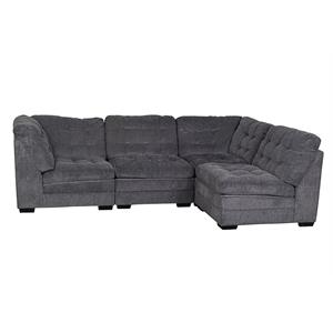 morrison contemporary modular 4 piece sectional - charcoal gray