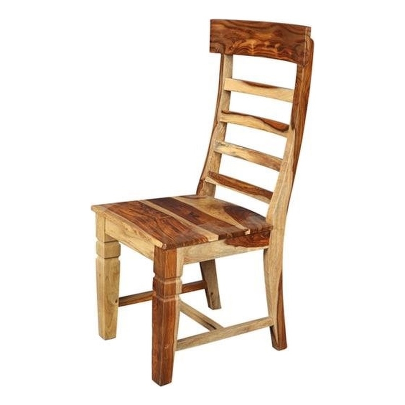 Porter Designs Taos Solid Sheesham Ladderback Dining Side Chair Natural(Set - 2)