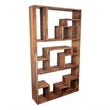 Urban Contemporary Asymmetric Solid Sheesham Wood Bookshelf.