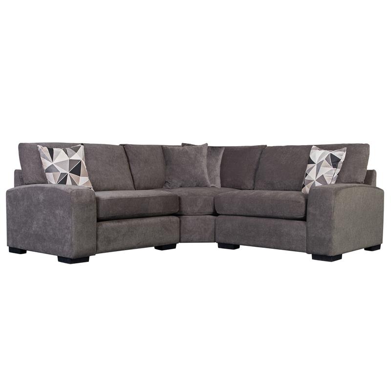 clayton soft microfiber 3 piece sectional charcoal gray 0133c34